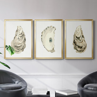 WEXFORD HOME Neutral Oyster Study I " Neutral Oyster Study I " 3 - Pieces Painting Print