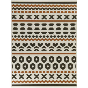 BALTA RUGS Striped Orange/Black Indoor / Outdoor Area Rug