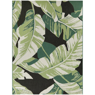 BALTA RUGS Floral Machine Woven Indoor / Outdoor Area Rug in Green