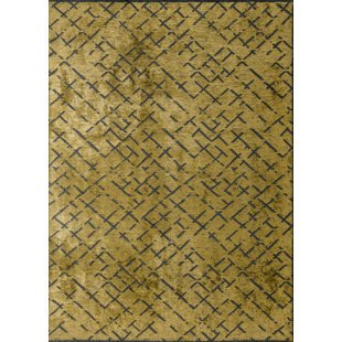 WOVEN CONCEPTS Rapture Yellow Abstract Luxury Area Rug