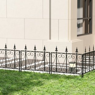 MOONQUAKE 24'' H x 24'' W Black Metal Fence Panels