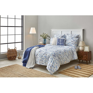 NAUTICA HOME Nautica Wave 100% Turkish Cotton Down Duvet Cover Set, Blue White
