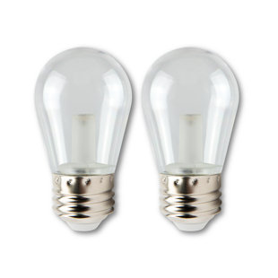 CANDEX LIGHTING 1 Watt (10 Watt Equivalent) S14 LED Clear Light Bulb, E26/Medium (Standard) Base (Set of 2)