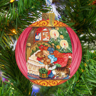 G DEBREKHT Holiday Splendor Night Before Christmas Ball Ornament