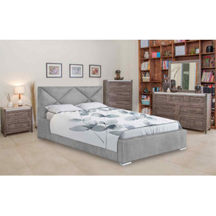 ENVISAGE TRADE Mevena Bed Super King Plush Velvet Green