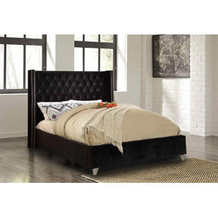 ENVISAGE TRADE Adriana Bed Super King Plush Velvet Black