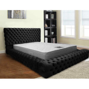 ENVISAGE TRADE Sultan Bed King Plush Velvet Steel