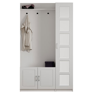 HOMEAGLOBE Hall Tree 120cm Wide with Shoe Storage