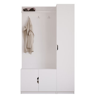 HOMEAGLOBE Hall Tree 120cm Wide with Shoe Storage