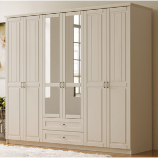 ROSALIND WHEELER Ambach 6 Door Manufactured Wood Wardrobe