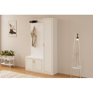 HOMEAGLOBE Hall Tree 120cm Wide with Shoe Storage