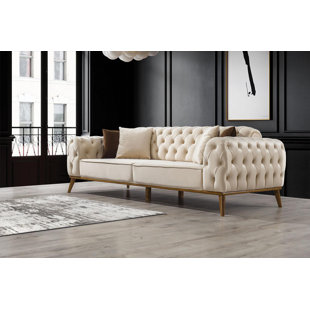 ZELLANO 87'' Slipcovered Velvet Sofa