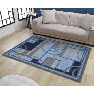 JENIN HOME FURNISHING Light Blue/Gray Area Rug