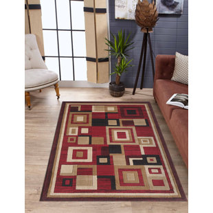 JENIN HOME FURNISHING Majestic Indoor Area Rug 03712B BEIGE/RED