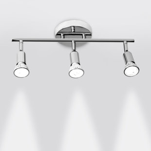 LAMQEE 15.7'' 3 -Light Fixed Track Lighting Track Kit with Adjustable Head