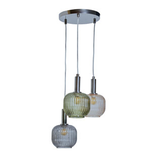 CORRIGAN STUDIO Peosta 3 - Light Brushed Chrome Cluster Pendant