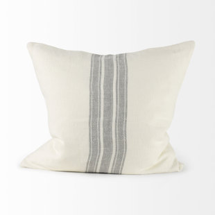 MERCANA Striped Cotton Blend Reversible Pillow Cover