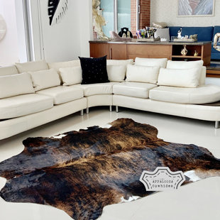 APPALOOSA COWHIDES Natural Dark Brindle Cowhide Rug