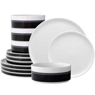 Noritake Colorstax Stripe 12-Piece Dinnerware Set, Service for 4