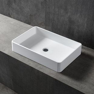 MEDUNJESS Solid Surface Wash Basin Bathroom Vanity Vessel Sink