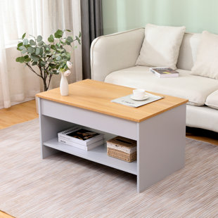 FURNITUREHMD Furniture hmd Modern Living Room Coffee Table Tea Table With Hidden Storage And Shelf