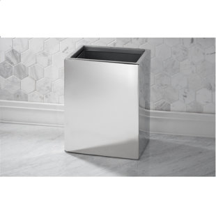 ROSELLI TRADING COMPANY Modern Bath Metal Open Waste Basket - 1.8 Gallons