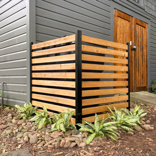 Enclo 3.5 ft. H x 3.17 ft. W Charleston Slatted Wood Privacy Screen Kit (2 Panels)