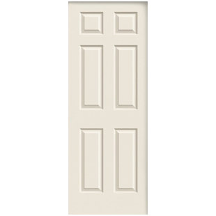 JELD-WEN Molded 6-Panel Textured Colonist Manufactured Wood Primed Slab Interior Standard Door