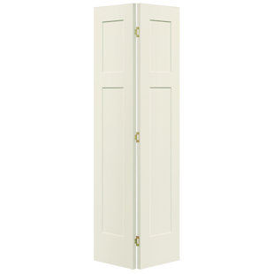 JELD-WEN Molded Craftsman Manufactured Wood Primed Bifold Interior Door with Installation Hardware Kit