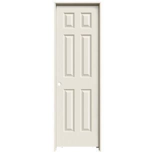 JELD-WEN Molded 6-Panel Textured Colonist Manufactured Wood Primed Prehung Interior Standard Door