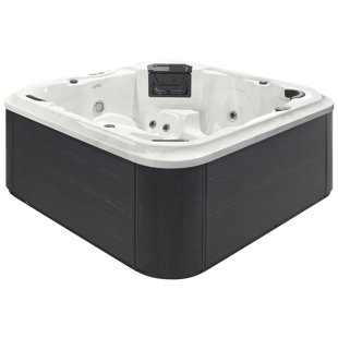 Freeport Park Crisler 230V 28 - Jet Acrylic Square Hot Tub with Ozonator