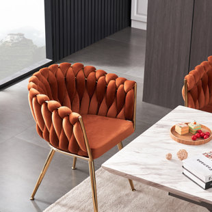 CANORA GREY Annmaria Velvet Dining Chair - Ergonomic Tufted Back and Metal Legs - Button Back Armchair for Dining Room Living Room Restaurants (Set of 4)