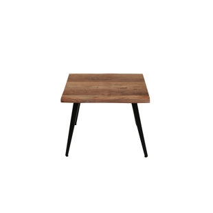BYLIVING Cady 60 (94418) coffee table in black powder -coated metal. Natural acacia