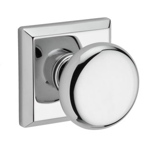 BALDWIN Round Passage Door Knob with Traditional Square Rose