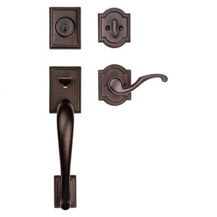 BALDWIN Prestige Pistoria Handleset with Deadbolt and Madrina Door Lever and Rosette