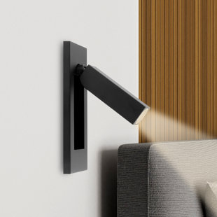 LEEKI Wall Mounted Bedside Reading Led Light Sconce - Brushed Nickel - Black