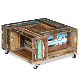 WILLISTON FORGE Coffee Table Solid Reclaimed Wood 27.6"x27.6"x13.8"