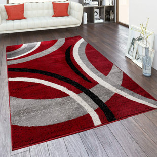 METRO LANE Teppich Heady Dhurrie in Rot/Schwarz