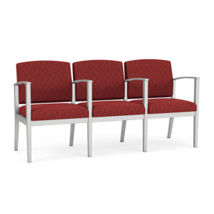 LESRO Amherst Steel Waiting Reception 3 Seat Tandem Seating Metal Frame