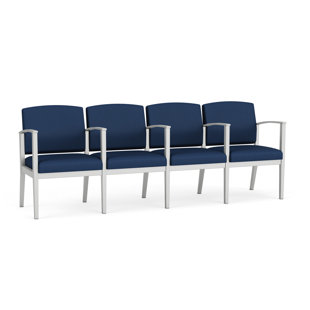 LESRO Amherst Steel Waiting Reception 4 Seat Tandem Seating Metal Frame