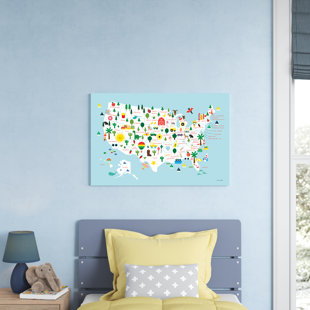 MACK & MILO™ " Fun USA Map " by Ann Kelle Painting Print