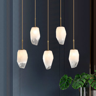 LAKIQ Glass Gemstone Shape Single Pendant Lamp