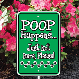 IMAGINE THIS COMPANY Poop Happens, Just Not Here Please Mini Garden Sign