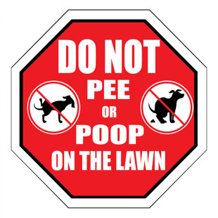 IMAGINE THIS COMPANY Do Not Pee or Poop on the Lawn Red Garden Sign