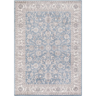 CONCORD GLOBAL TRADING Santorini Bergama Blue Area Rug