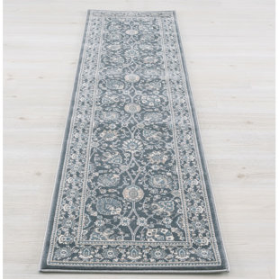 CONCORD GLOBAL TRADING Luxury Kashan Gray Runner Rug