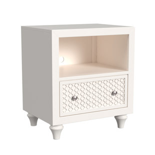 MY HOME FURNISHINGS Amanda Solid + Manufactured Wood Nightstand
