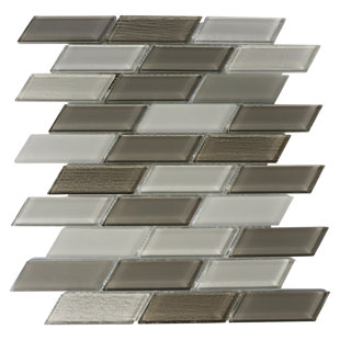 SYMPLE STUFF Dagley 12" x 12" Glass Backsplash Subway Tile