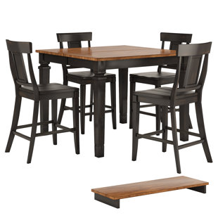 KINGSTOWN HOME 5 - Piece Extendable Solid Wood Dining Set