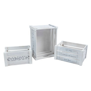 WILLIAMSON HOME 3 Piece Solid Wood Crate Set
